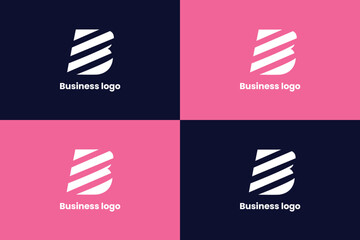 letter b company logo, letter b and swoosh icon logo, letter b and lines logo, logomark