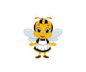 Vector illustration of a cartoon bee with a smile