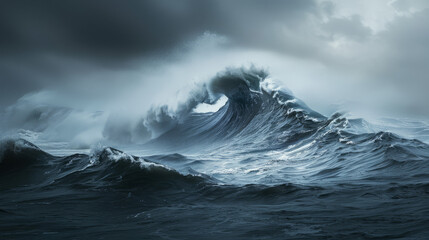 sea wave during storm in atlantic ocean