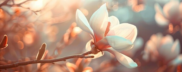 Nature's Gentle Embrace: Capturing the Ethereal Beauty of a Blooming Magnolia
