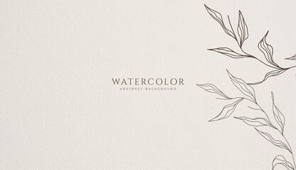 Abstract horizontal watercolor background. Neutral light colored empty space background illustration