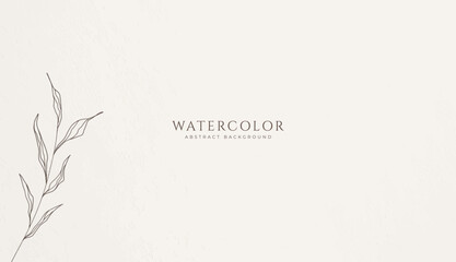 Abstract horizontal watercolor background. Neutral light colored empty space background illustration