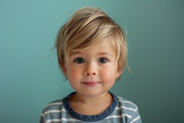 Close-Up Portrait of a Toddler's Bright Smile. Generative AI.