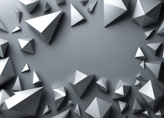 Astract geometrical white silver Grey Background frame