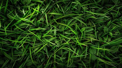 Fototapeta premium An image focusing on the play of light and dark, highlighting the depth of a green grass surface