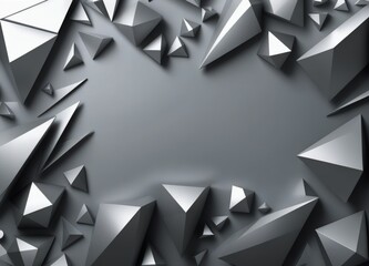 Astract geometrical white silver Grey Background frame