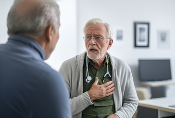 Fototapeta premium competent doctor is discussing with male patient about his prostate cancer diagnosis, health care and treatment concept