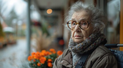 Elderly Woman Receiving Care in a Nursing Home Generative AI