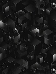 seamless pattern black and white geometric shapes with a black background