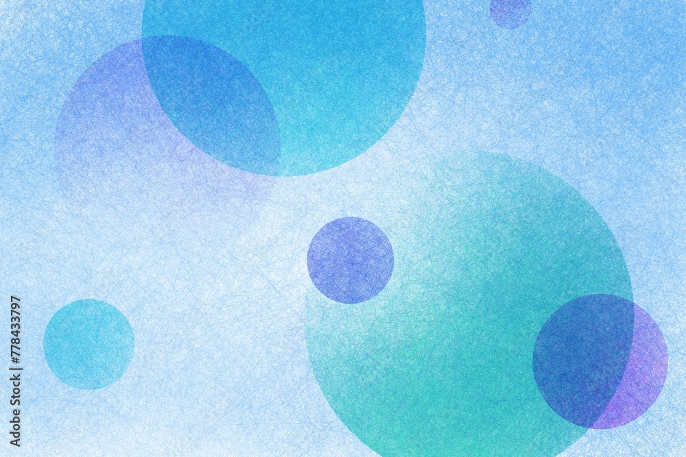 Wall mural abstract background in modern art design of geometric circles with texture. colorful green blue and 