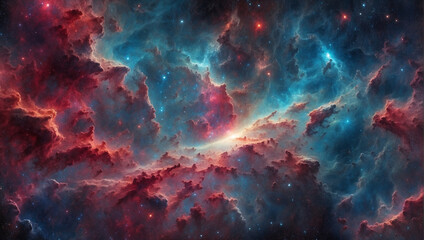 Abstract beautiful outer space background. Bright nebula in cosmos. - obrazy, fototapety, plakaty
