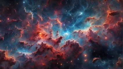 Tuinposter Abstract beautiful outer space background. Bright nebula in cosmos. © ZOHAIB