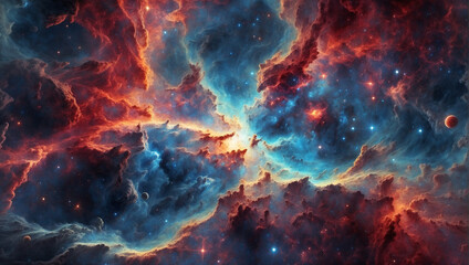 Fototapeta na wymiar Abstract beautiful outer space background. Bright nebula in cosmos.