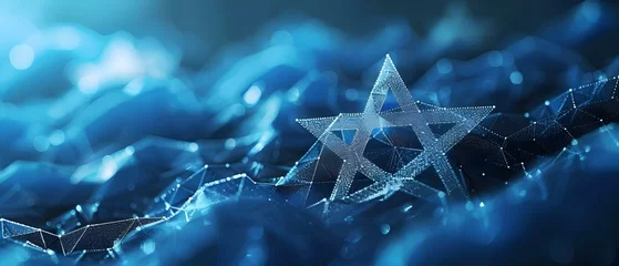 Fotobehang Digital Star of David - Symbol of Unity and Heritage. Concept Religious Symbol, Jewish Heritage, Unity, Digital Art, Star of David © Ян Заболотний