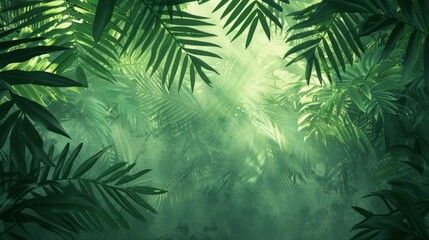 Fototapeta na wymiar Simplified Pastel Rainforest Canopy