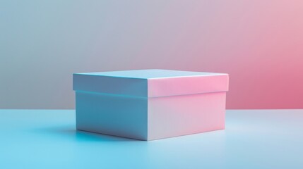Tranquil Minimalist Gift Box on Soft Pastel Gradient Background