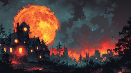 Haunted Crimson Moon