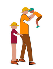 A man is holding a child in his arms