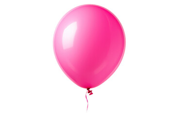 Ethereal Elation: A Pink Balloon in Flight. White or PNG Transparent Background.