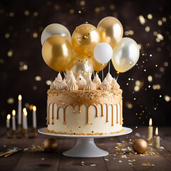 birthday cake with candles