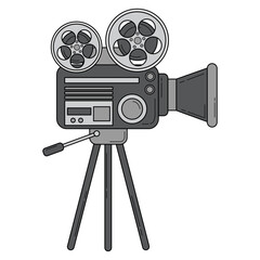 Obraz premium Vintage Movie Camera Illustration