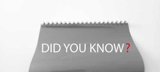 did you know sign on white background