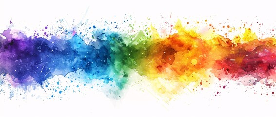 a rainbow of colors on a white background