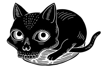 a-masterful-sketch-of-a-whimsical-yet-eerie-scene vector illustration