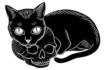 a-masterful-sketch-of-a-whimsical-yet-eerie-scene vector illustration