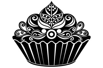 lnew-style-best-mehndi-design-black-silhouette-wit vector illustration