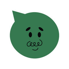 Speech bubble abstract comic faces with various Emotions. Crayon drawing style. Different colorful characters. Cartoon style. Flat design. Hand drawn trendy Vector illustration isolated on background