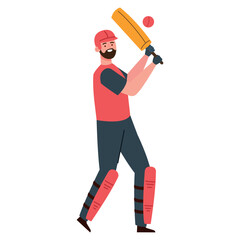 cricket player cartoon