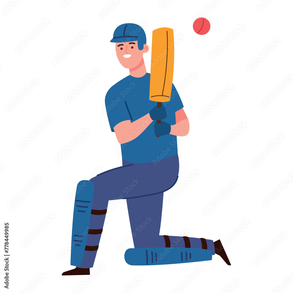 Poster cricket player man