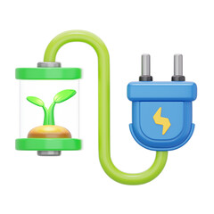 PNG 3D Eco Energy icon isolated on a white background