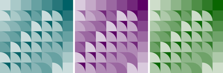 Harmonious Crescents: Gradient Tile Pattern in Cool Tones