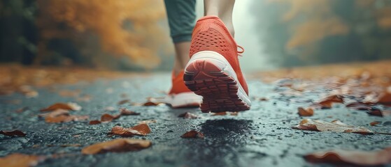 Autumn Stride: Minimalist Runner's Journey. Concept Running Gear, Outdoor Workout, Trail Running, Fitness Motivation, Running Essentials
