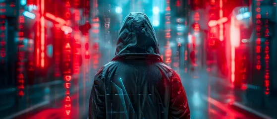 Foto op Canvas Cybersecurity Alert: Data Breach in the Digital Depths. Concept Data Breach, Cybersecurity, Digital Threats © Ян Заболотний