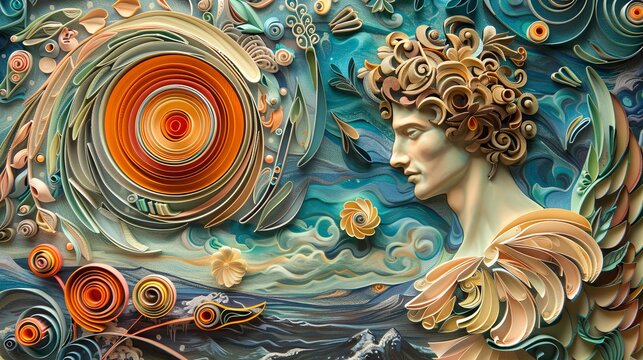Mythical Quilling: Greek Gods and Legends in Intricate Artwork.