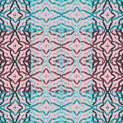 Blue and white watercolor ornament painted with watercolor on paper.