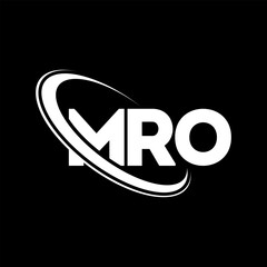MRO logo. MRO letter. MRO letter logo design. Initials MRO logo linked with circle and uppercase monogram logo. MRO typography for technology, business and real estate brand. - obrazy, fototapety, plakaty