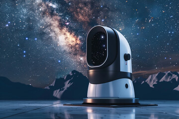 A smart home observatory with AI-assisted star mapping and telescope alignment for stargazing enthusiasts. - obrazy, fototapety, plakaty