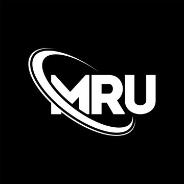 MRU logo. MRU letter. MRU letter logo design. Initials MRU logo linked with circle and uppercase monogram logo. MRU typography for technology, business and real estate brand.