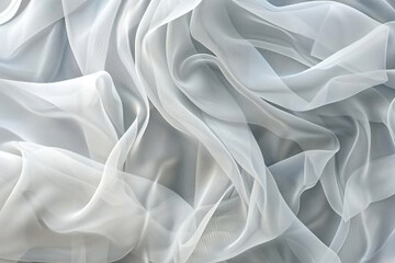 A detailed illustration of white organza fabric, where the stiff. 32k, full ultra HD, high resolution - obrazy, fototapety, plakaty