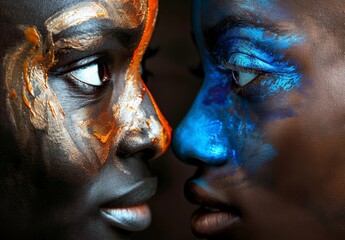 visual showing the friendship and equality of colors and races - obrazy, fototapety, plakaty