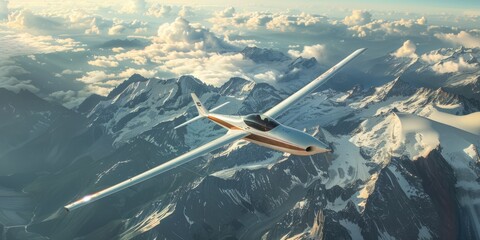 Glider Adventure: A Scenic Flight Over the Majestic Mountains