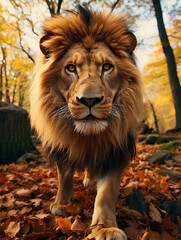 Naklejka premium lion in the zoo