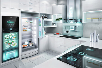 An intelligent kitchen equipped with AI-powered cooking appliances that suggest recipes based on available ingredients.