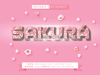 editable text effect font sakura