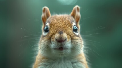 a close up of a squirrel's face with a blurry background and a blurry background behind it.
