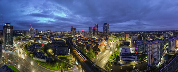 The Sunrises over Deansgate Square, a residential skyscraper cluster on the southern edge of...